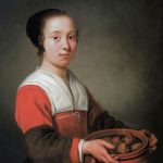 Schilderij van Albert Cuyp, Meid met oliebollen (ca 1652, Dordrechts Museum